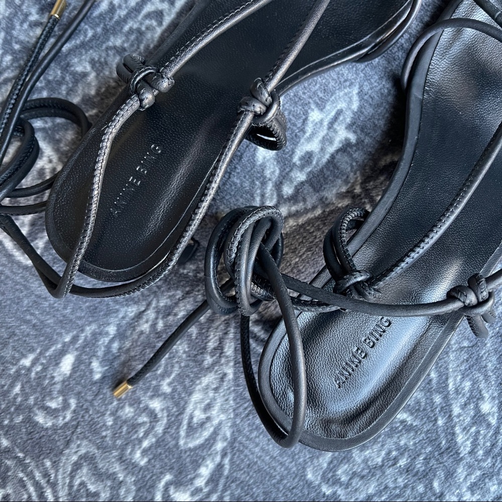 Anine Bing Strappy Graham Sandals in Black Size EU 37 - Picture 10 of 13